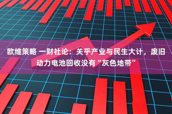 欧维策略 一财社论：关乎产业与民生大计，废旧动力电池回收没有“灰色地带”