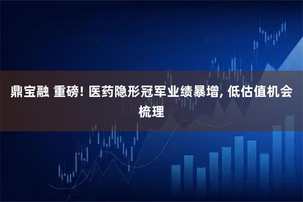 鼎宝融 重磅! 医药隐形冠军业绩暴增, 低估值机会梳理